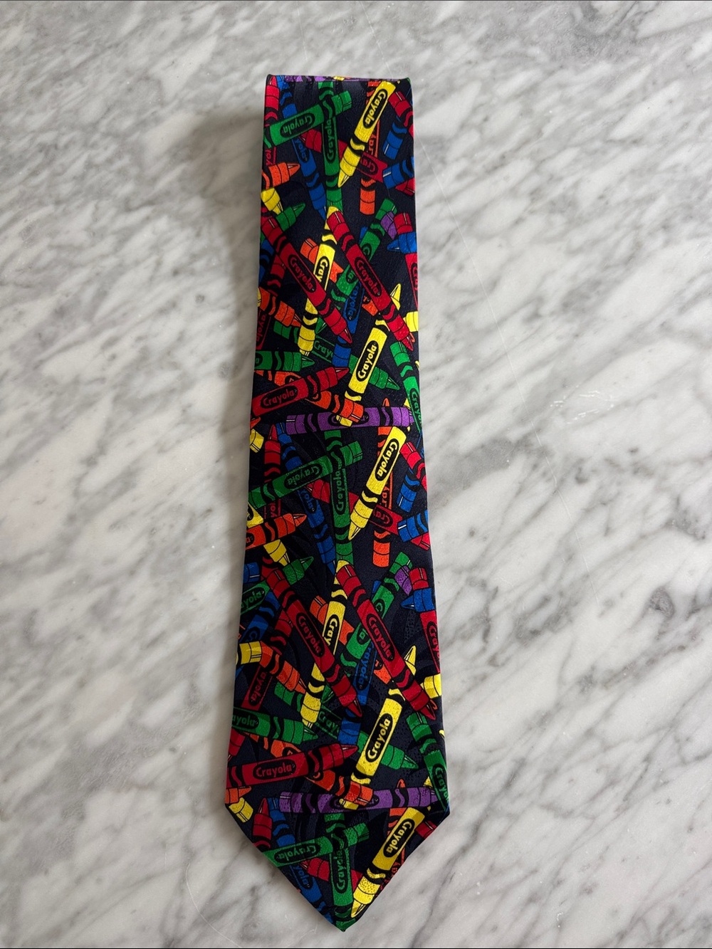Crayola crayons multi-color 100% silk vintage 1998 tie.